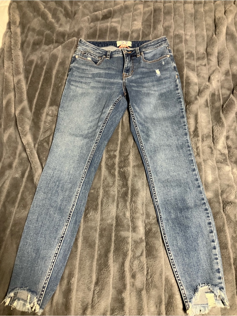 We The Free Light Blue Skinny Jeans with Frayed Hem